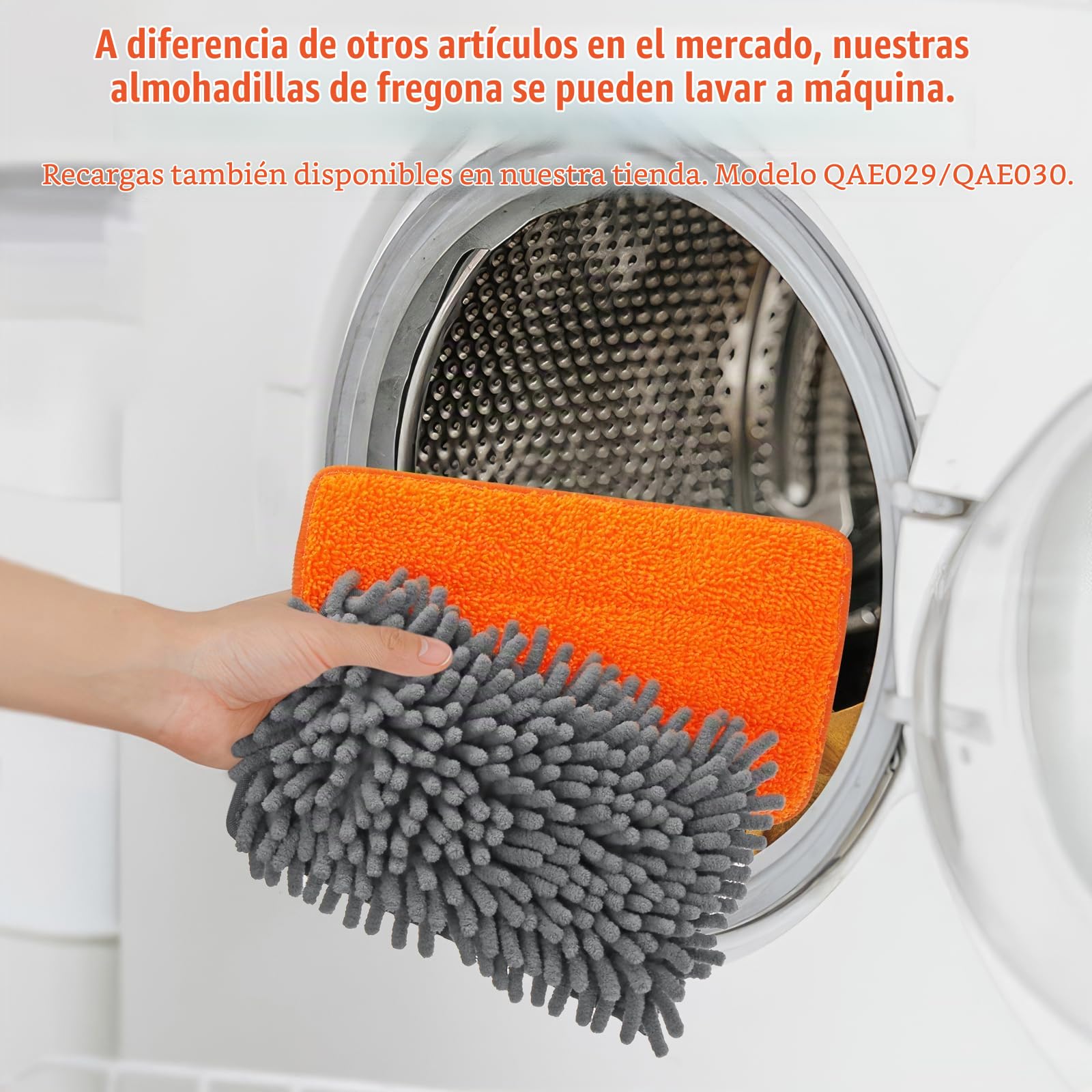 Qaestfy Limpiador de Ventilador de Techo Mopa para Limpiar Azulejos y Paredes Mango Largo 159CM Mopas de Limpieza Suelos 4 Trapeadores Reutilizables de Chenilla y Microfibra
