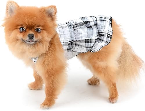 Miniatura 2 de SMALLLEE_LUCKY_STORE Vestido de arnés para perro, lindo vestido de verano con correa para mascotas para perros pequeños, medianos, gatos y niñas con