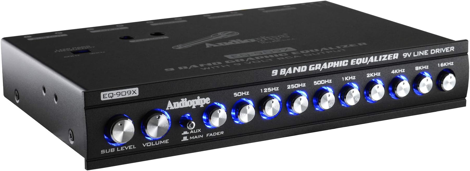Audiopipe 9 Band Graphic Equalizer with 9 V LINE Driver (EQ-909X)