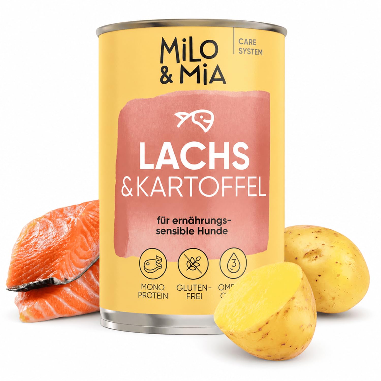 Hundefutter nass mit Lachs & Kartoffel, getreidefrei, 24 x 400 g