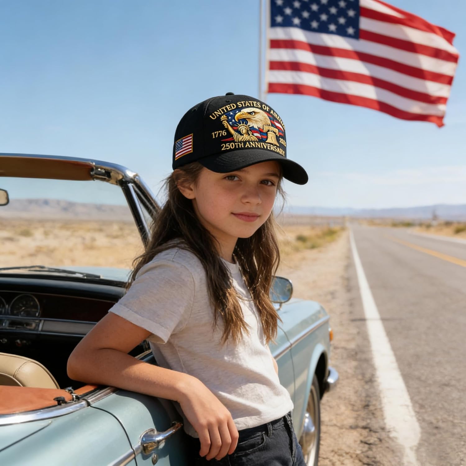 250 Anniversary USA Hat - Adjustable 250 Year American Anniversary Hat, Retro Embroidered Cap for Men Women Gifts - Image 7