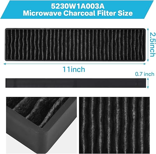 Miniatura 5 de Filtro de repuesto 5230W1A003A Filtro de carbón para microondas con LG GE Kenmore Microwave Reemplaza LMV1650ST LMV1650SW LMV2031BD LMV2031SB