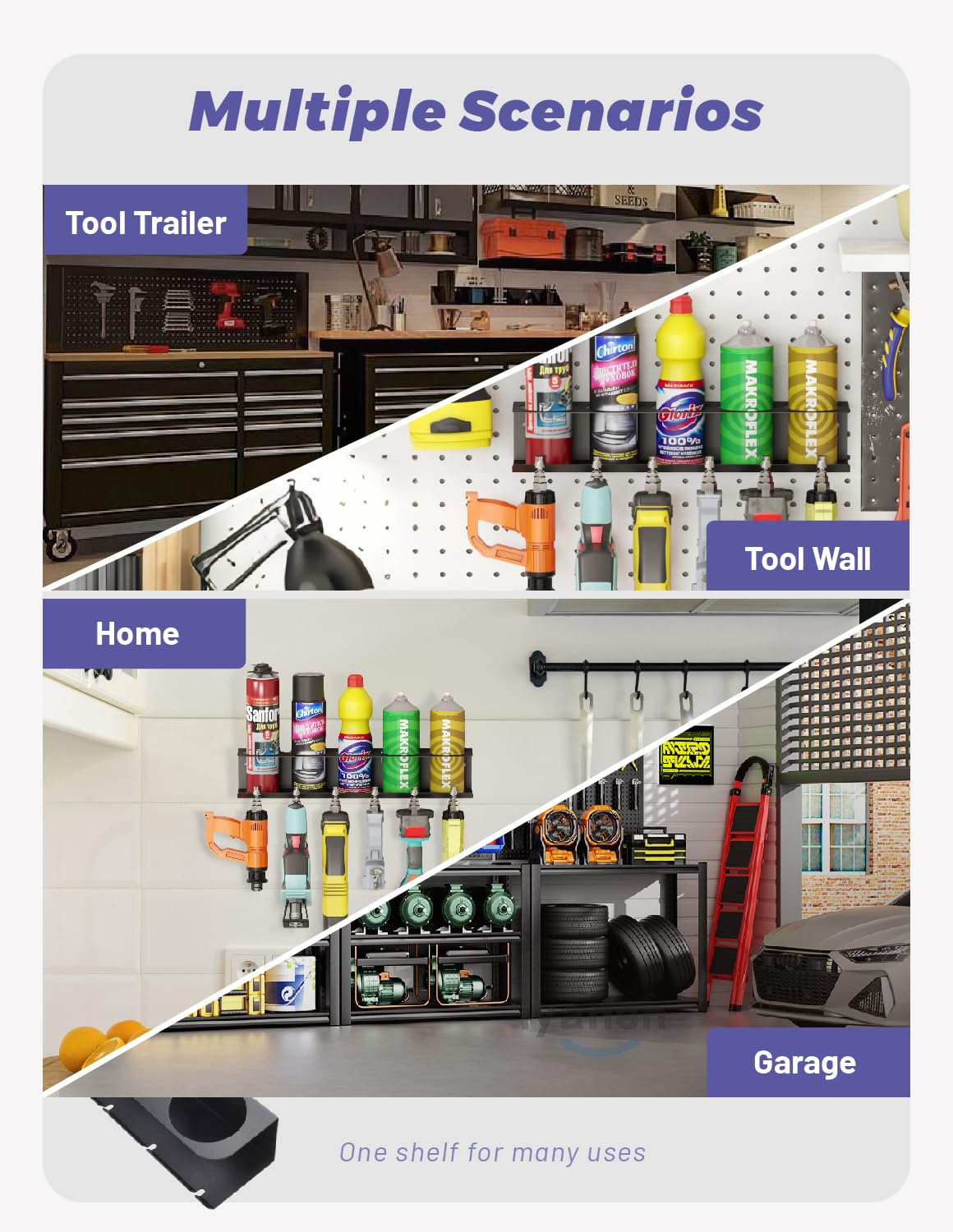 Dosenhalter, Spraydosenhalter, Sprühdosenhalter, accessori per utensili ad aria compressa per officina e garage, spazio per 5 bombolette spray e 6 bombole d'aria compressa 1 pezzo