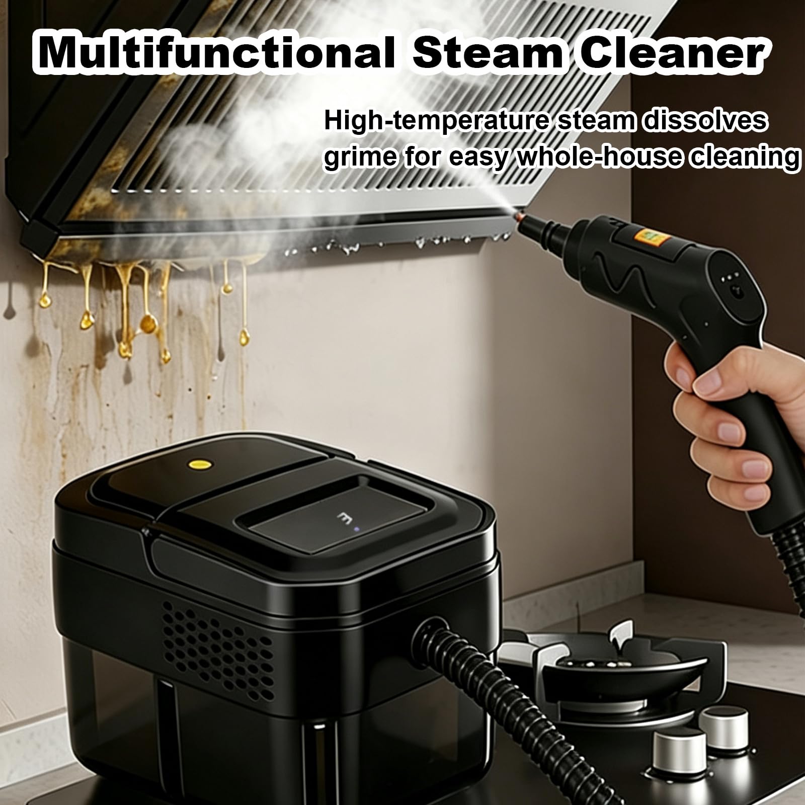 Limpiador A Vapor con Control Manual, DepóSito Amplio De Agua | 3 Niveles Regulables De Vapor, BotóN De Control En Pistola, Boca De Llenado Ancha