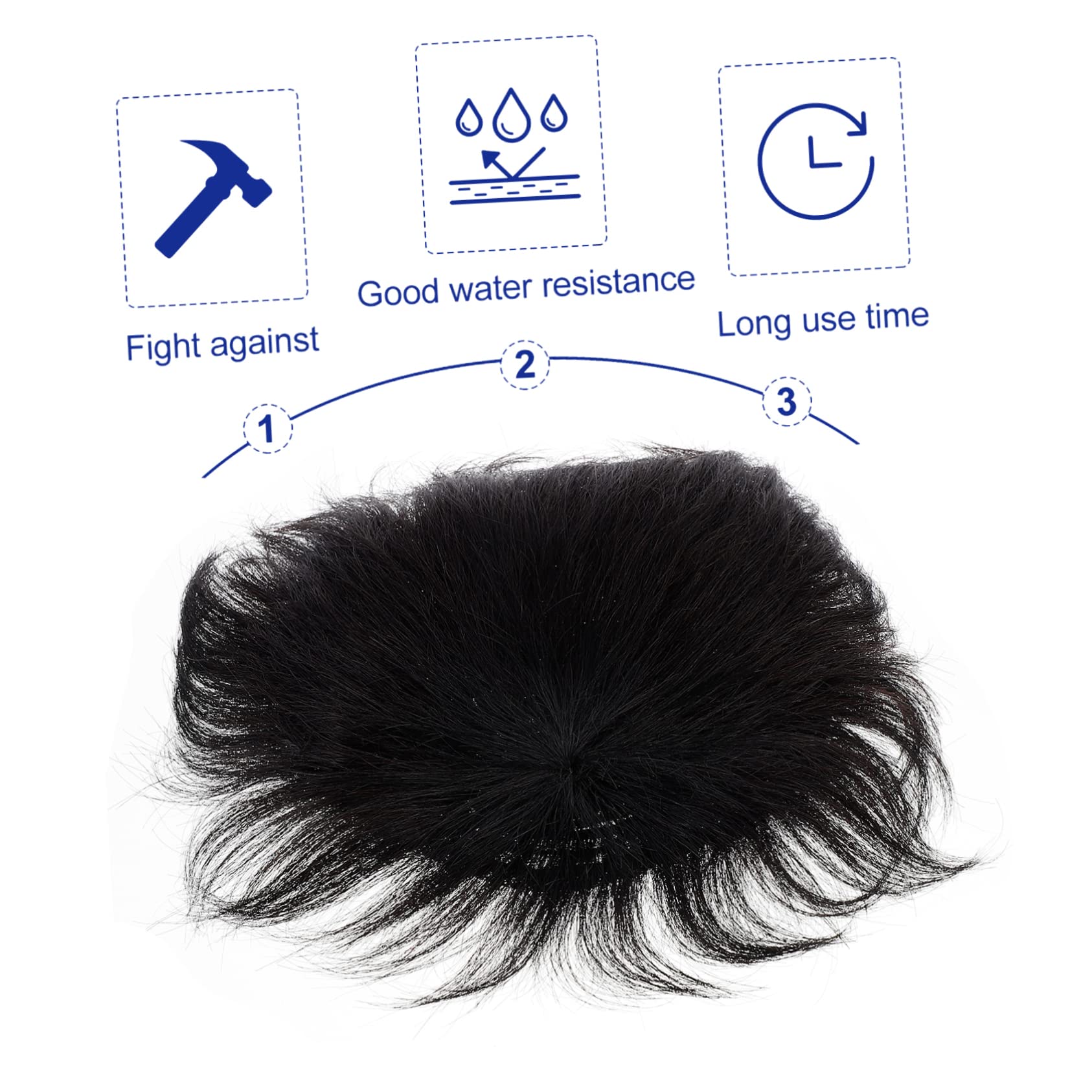 Peluca Masculina para Cubrir Calvo Pieza de Cabello Humano Extensión de Cabello Postiza para Uso Diario
