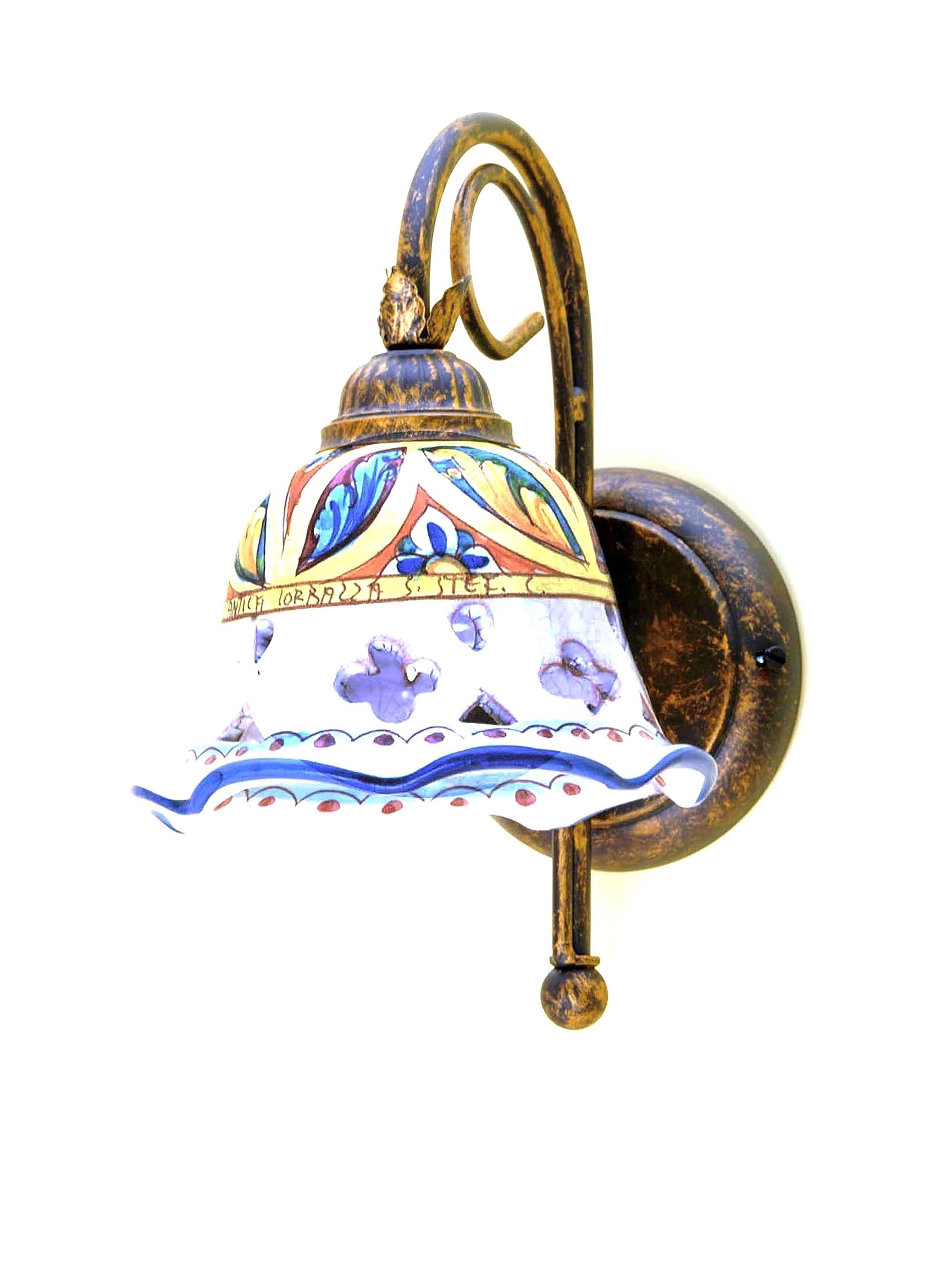 Generico Applique rustico in ceramica siciliana 1 luce Stella per cucina soggiorno, camera, salone