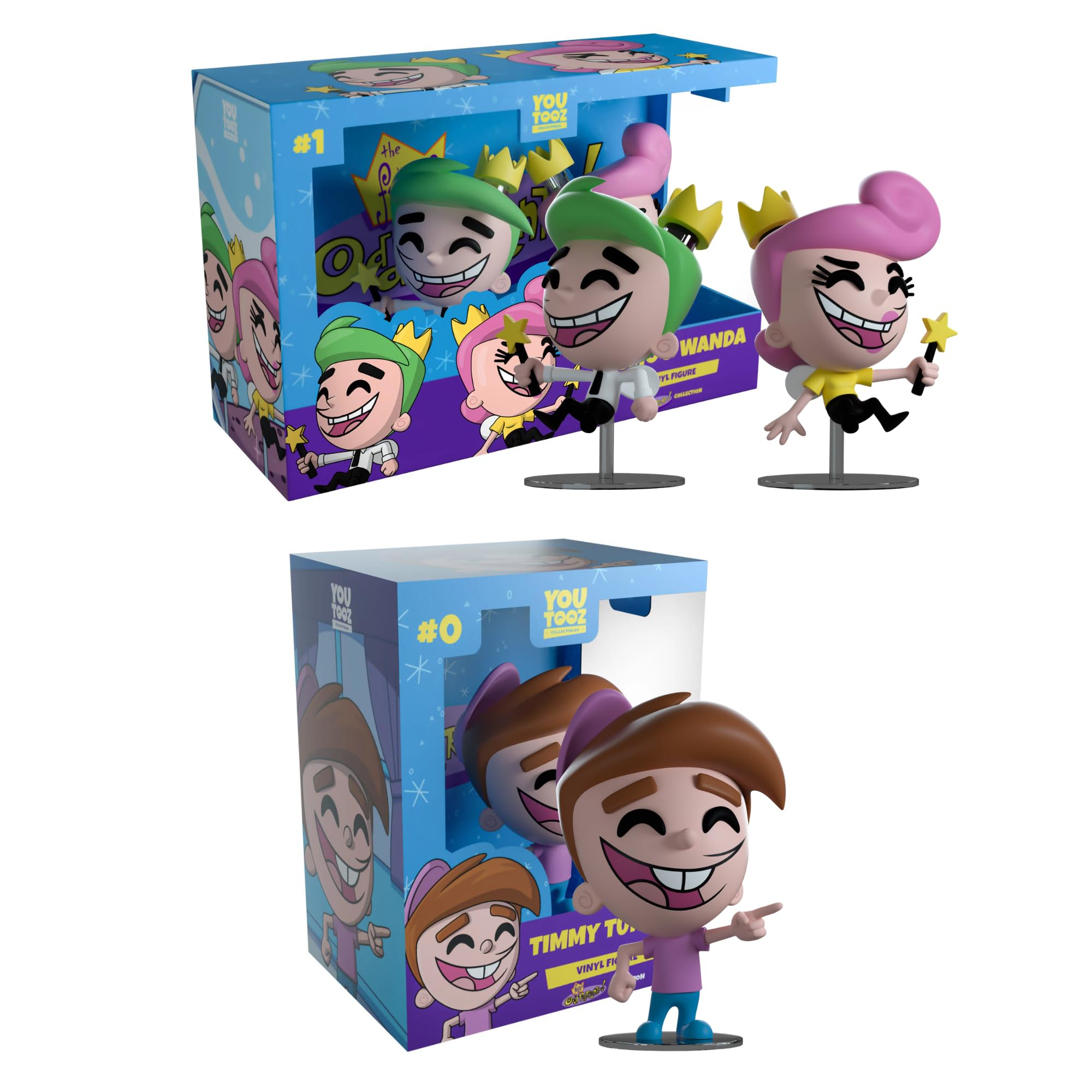 Youtooz FOP Cosmo and Wanda 5.1", Timmy Turner 4.5", Cosmo and Wanda and Timmy Turner Vinyl Figure, Collectible Cosmo and Wanda and Timmy Turner from The Fairly OddParents FOP Collection
