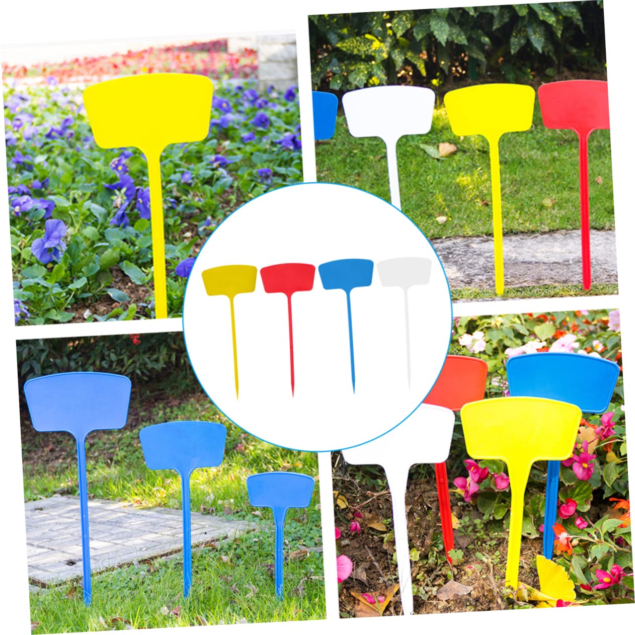 BESPORTBLE 20pezzi Etichette Da Giardino Scrivibili Colorata Cartellini Per Piante Bianco Rosso Giallo e Blu Per e Parchi