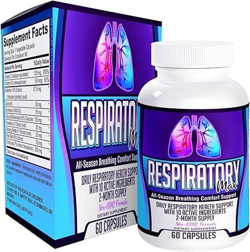 Respiratory-MAX (2-Month Supply) Respiratory Supplements (10-in-1 Formula) Lung Health Cleanse Detox - Respiratory Support Supplement - Easy to disponible en Yaxa Colombia