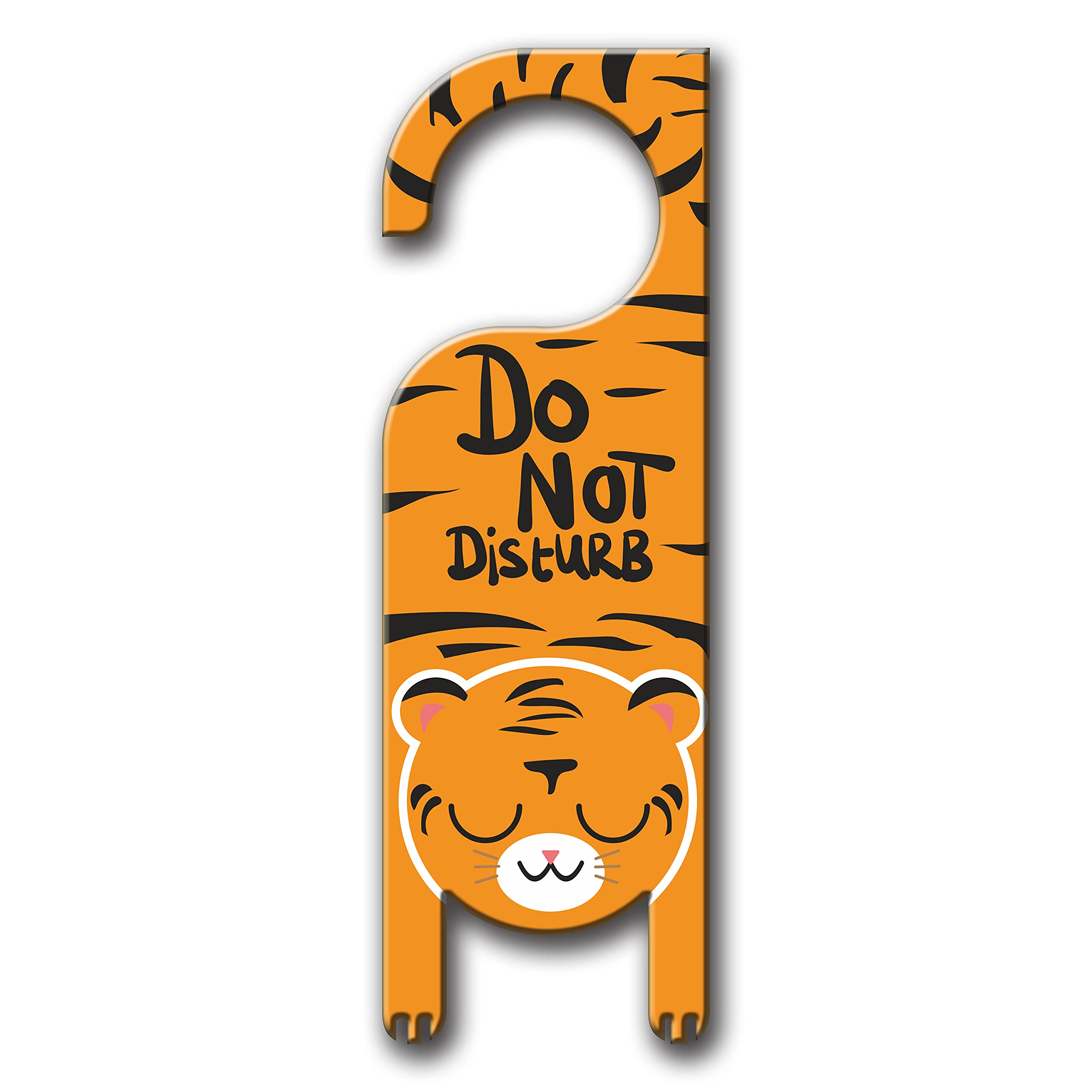 Yey Door Hanger Do Not Disturb Cute Tiger Shape - Door Sign/Door Knob Tag (Pack of 1, 8x3 inches, MDF Wooden Material)