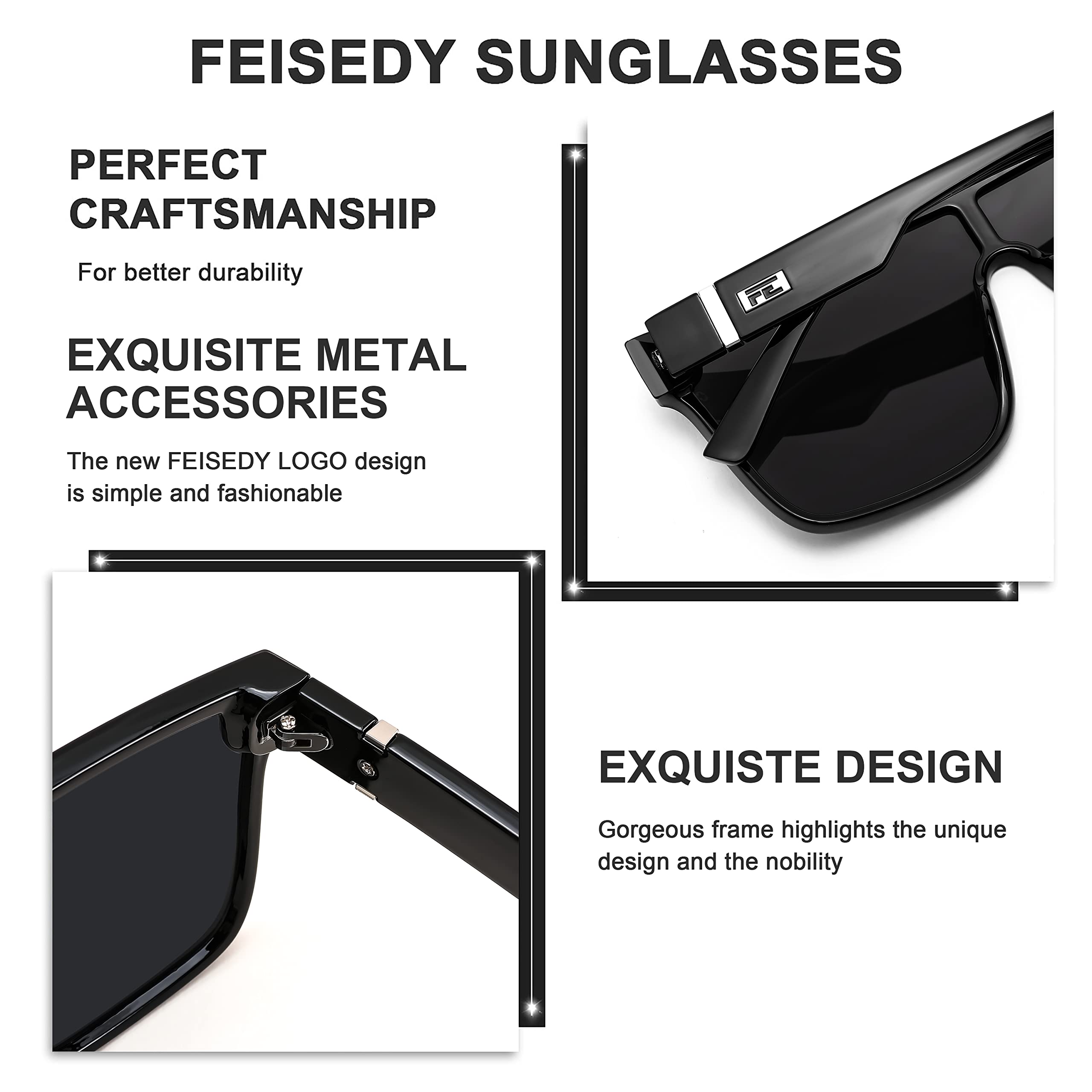 FEISEDY Sunglasses for Women Men, Fashion Mirrored Single Lens, Driving Beach Sunnies UV400 Shades B2996