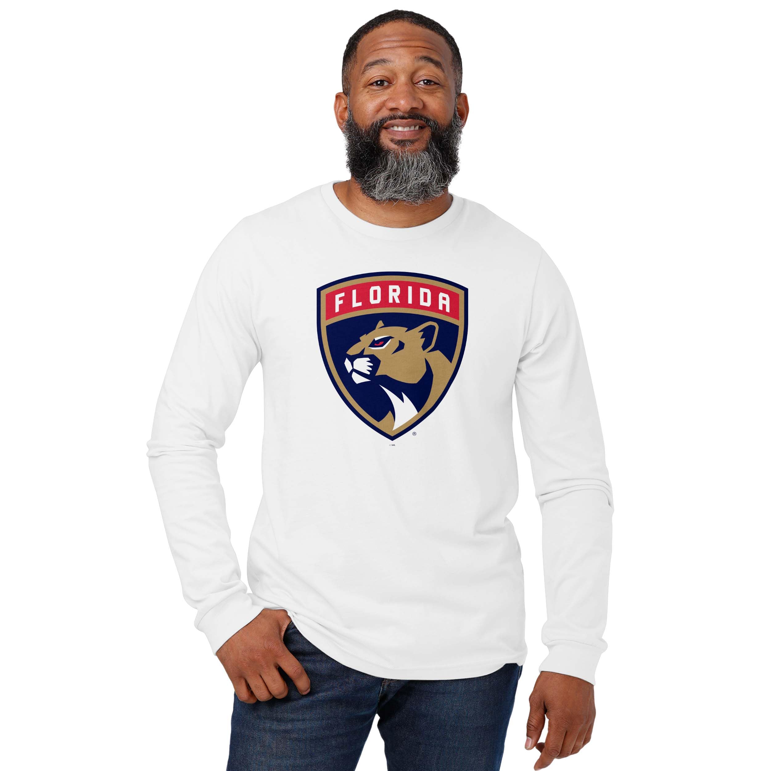 FOCO Men's NHL Primary Team Logo White Long Sleeve T-Shirt