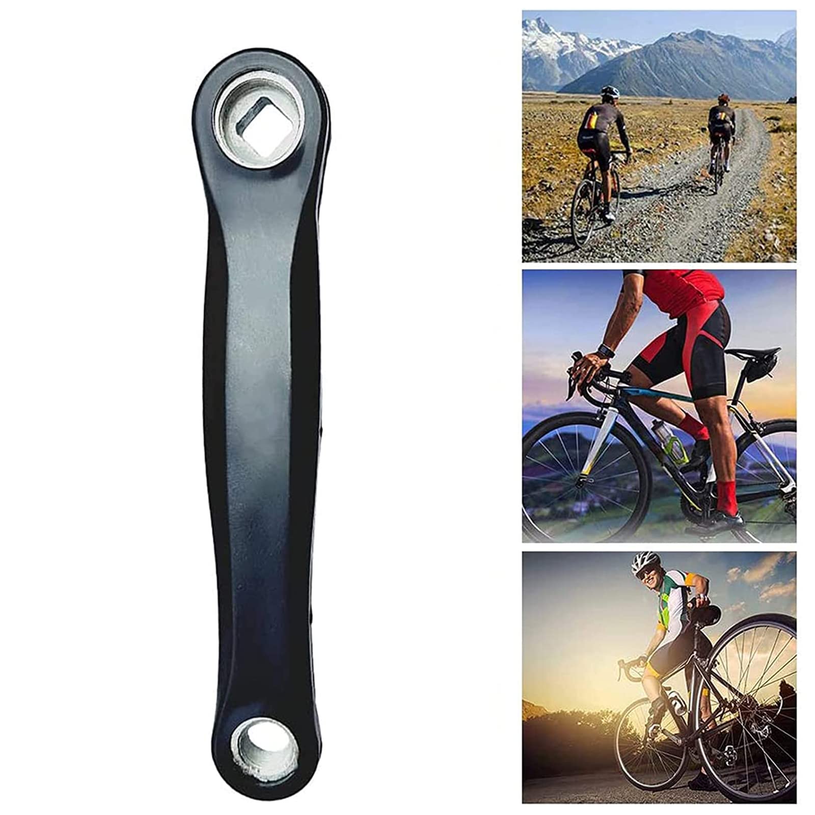 Manivela Bicicleta Montaña 170 mm Biela Izquierda Cuadrada Negro
