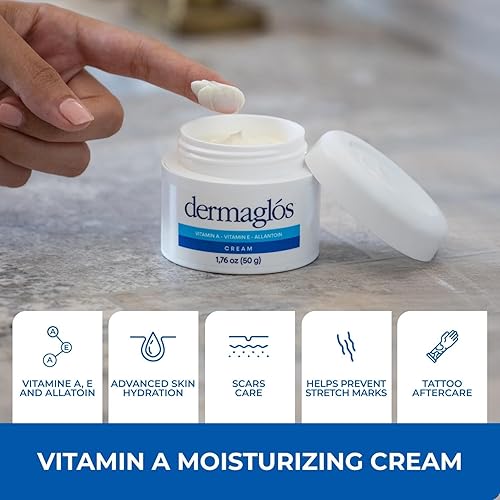 Miniatura 2 de Dermaglos Crema hidratante  Vitamina A (retinoides), vitamina E y alantoína  Rica hidratante para arrugas, prevención de estrías, cuidado posterior