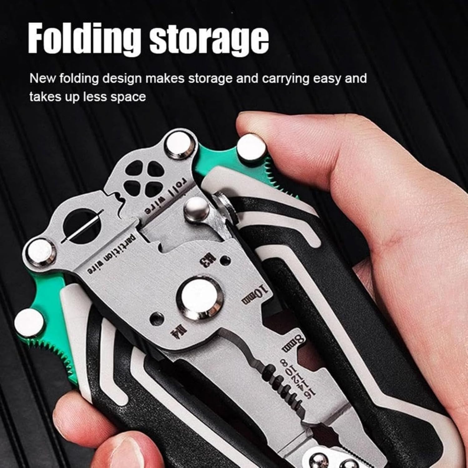 18 in 1 Wire Stripper, Multifunctional Foldable Professional Wire Stripper, Wire Crimper electrician Tool (1pcs)