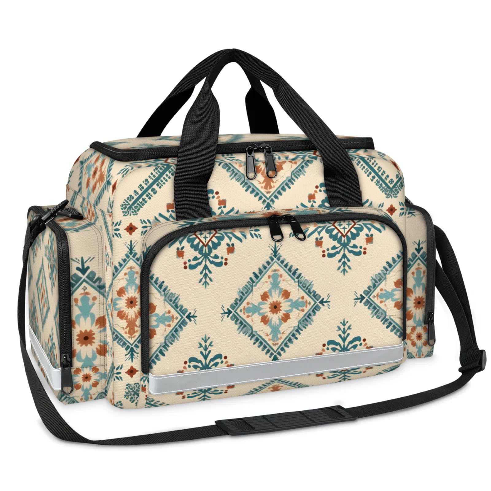 GzLeyigou First Aid Bags Empty, Artistic Aztec Emergency Bag First Aid Kit Multiple Compartment Kit Carrier On Call Trauma Bag For Paramedics Emergency Medical Supplies Kit