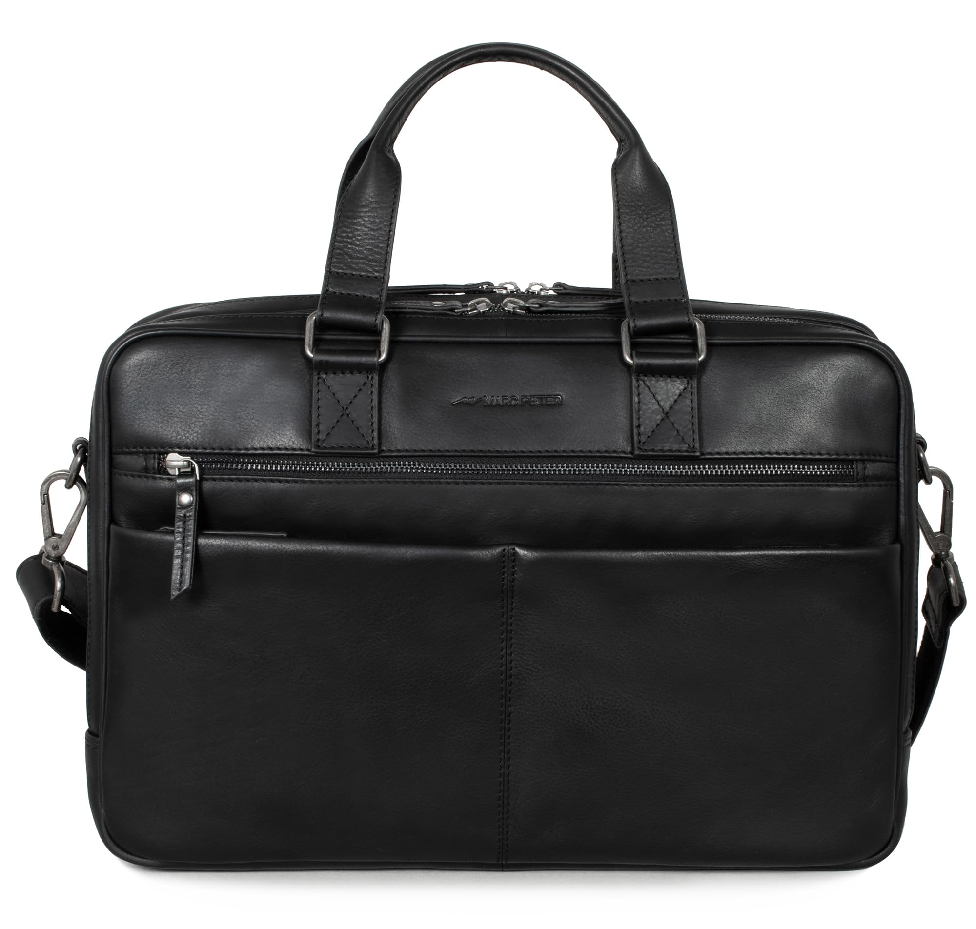 Marc Peter Borsa per computer portatile Dallas I in pelle a tracolla per laptop da 15,6 pollici, valigetta per notebook I, borsa per uomo e donna