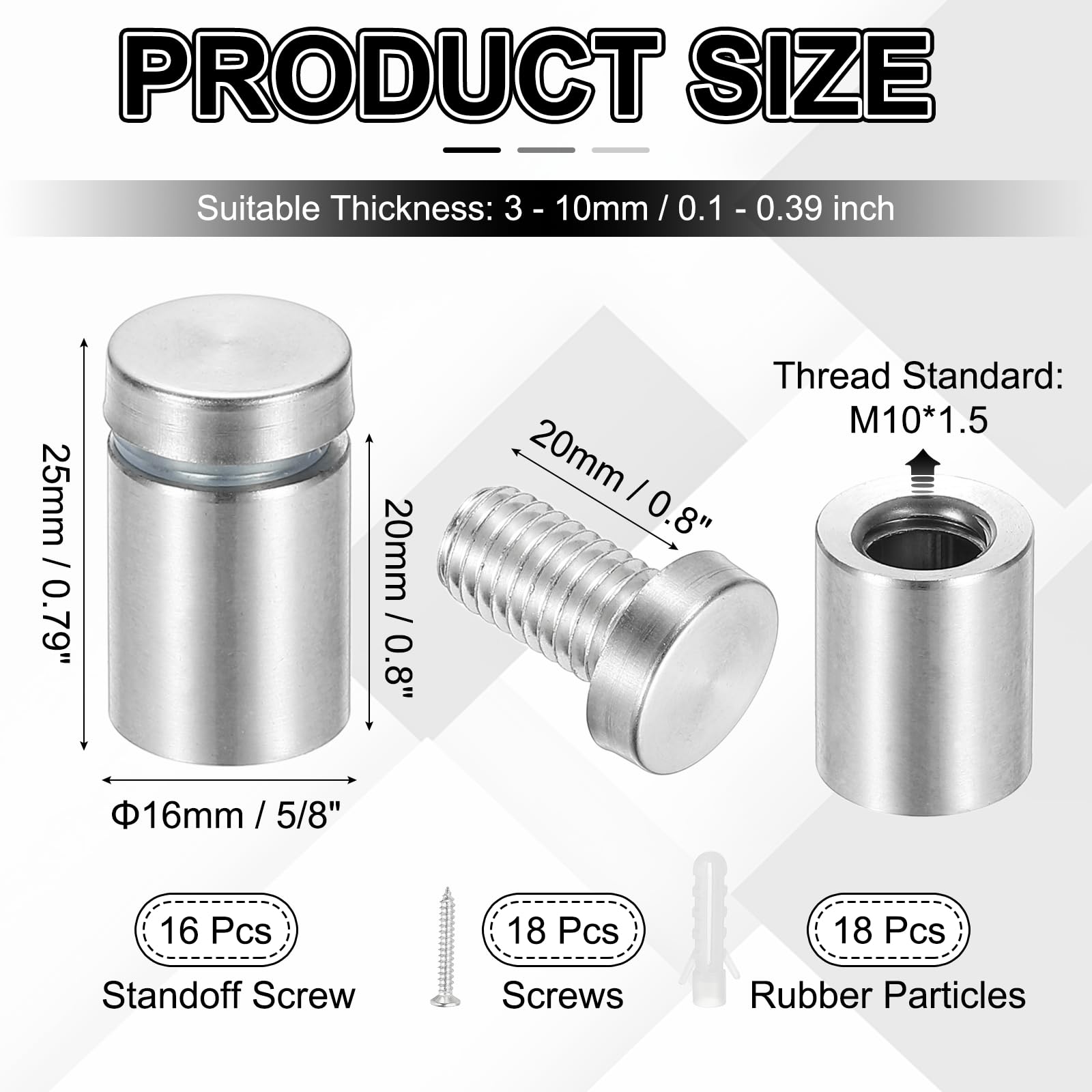PATIKIL 5/8x1" Standoff Screws - Image 2