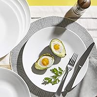 Vista 3 de Set de 6 platos rojos rubí para cena Corelle Livingware., Pack Platos de almuerzo, Blanco