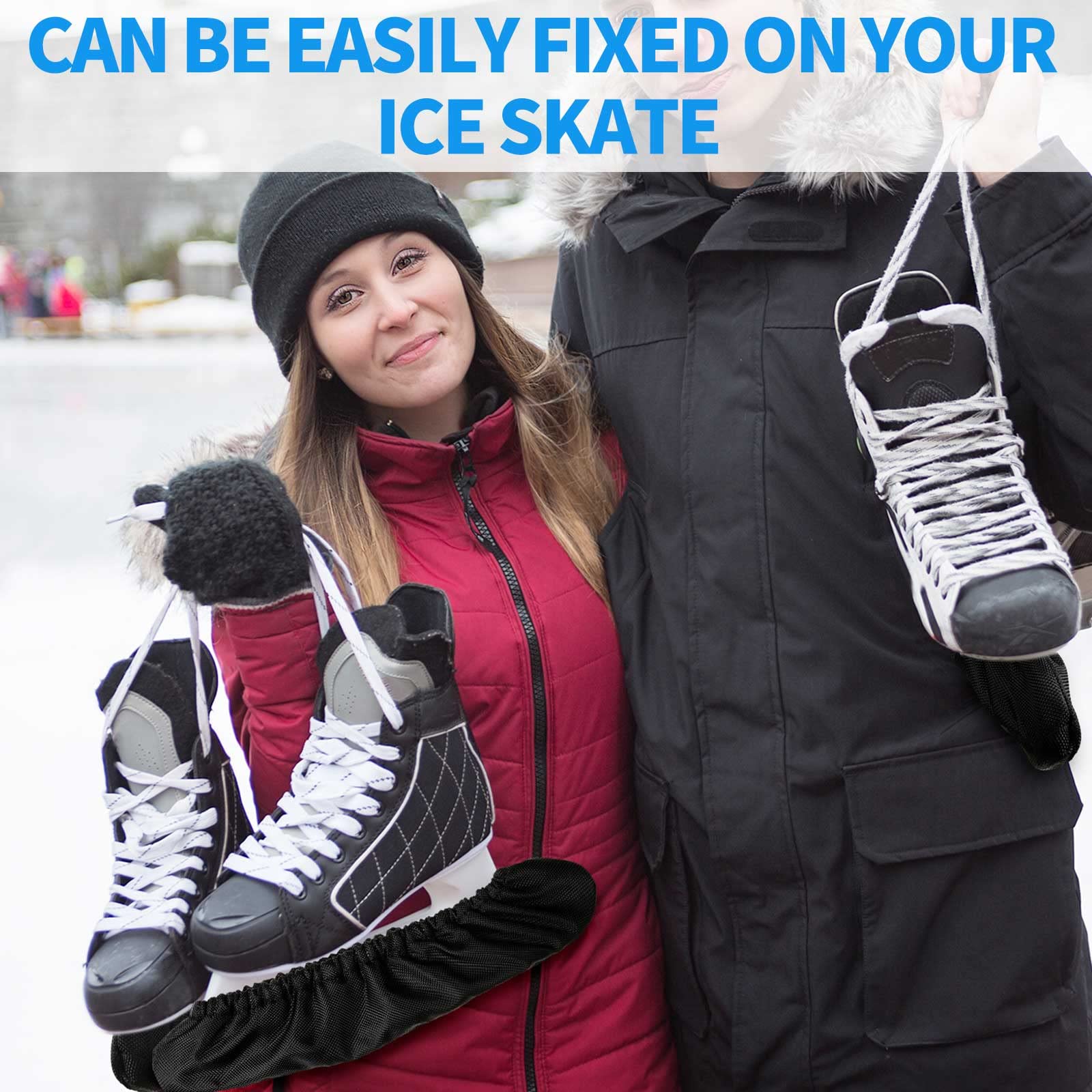 Skating Socks Professional Ice Speeding Skate Guards Covers Nylon Skate Shoes Cover Ice Knife Blade Protective Accessories Tackles Adjustable Fluffy Ice