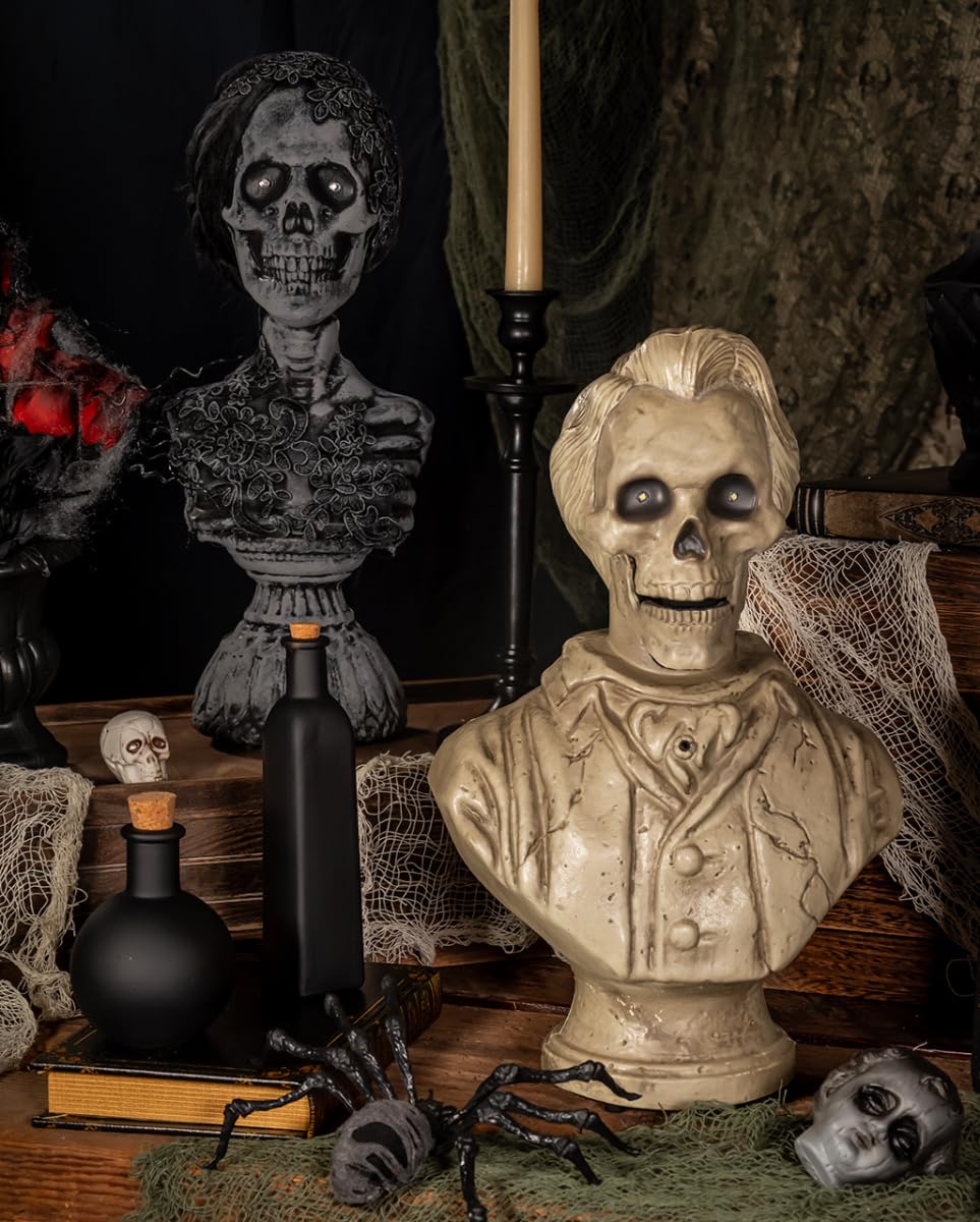 Horror-Shop Sprechende Skelett Gentleman Büste 37cm