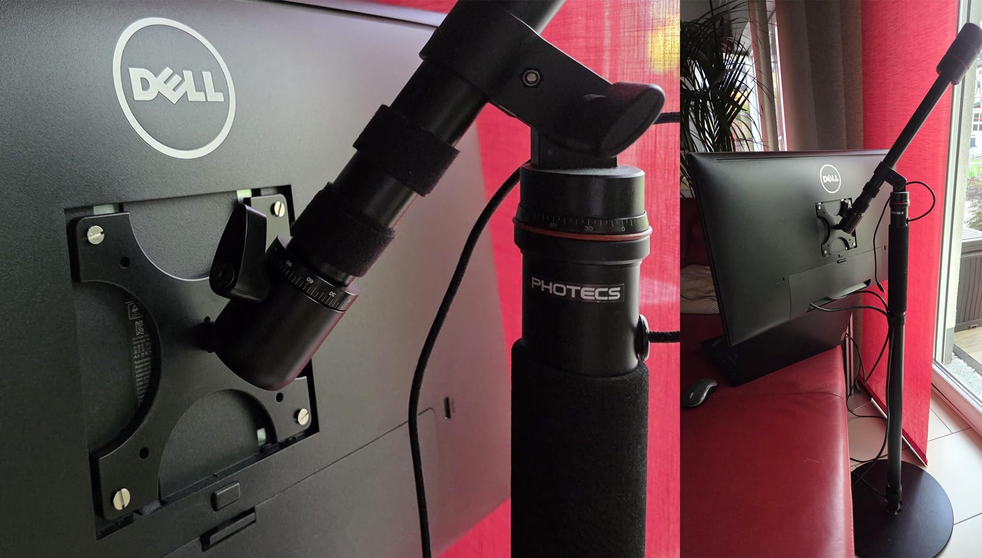 VESA-Adapter 75/100 mit Panorama-Stativkopf Pro V2, 3/8" Anschluß Plus Adapter zu 1/4", für Stative und Bodenständer