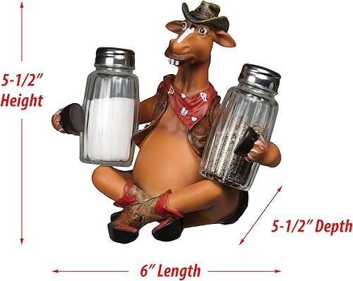 Miniatura 42 de River's Edge Juego de salero y pimentero, de resina de polímero, pintado a mano. Cocodrilo (Alligator),Bass,Oso y abejas,Azul Cangrejo,Bobber,Bull