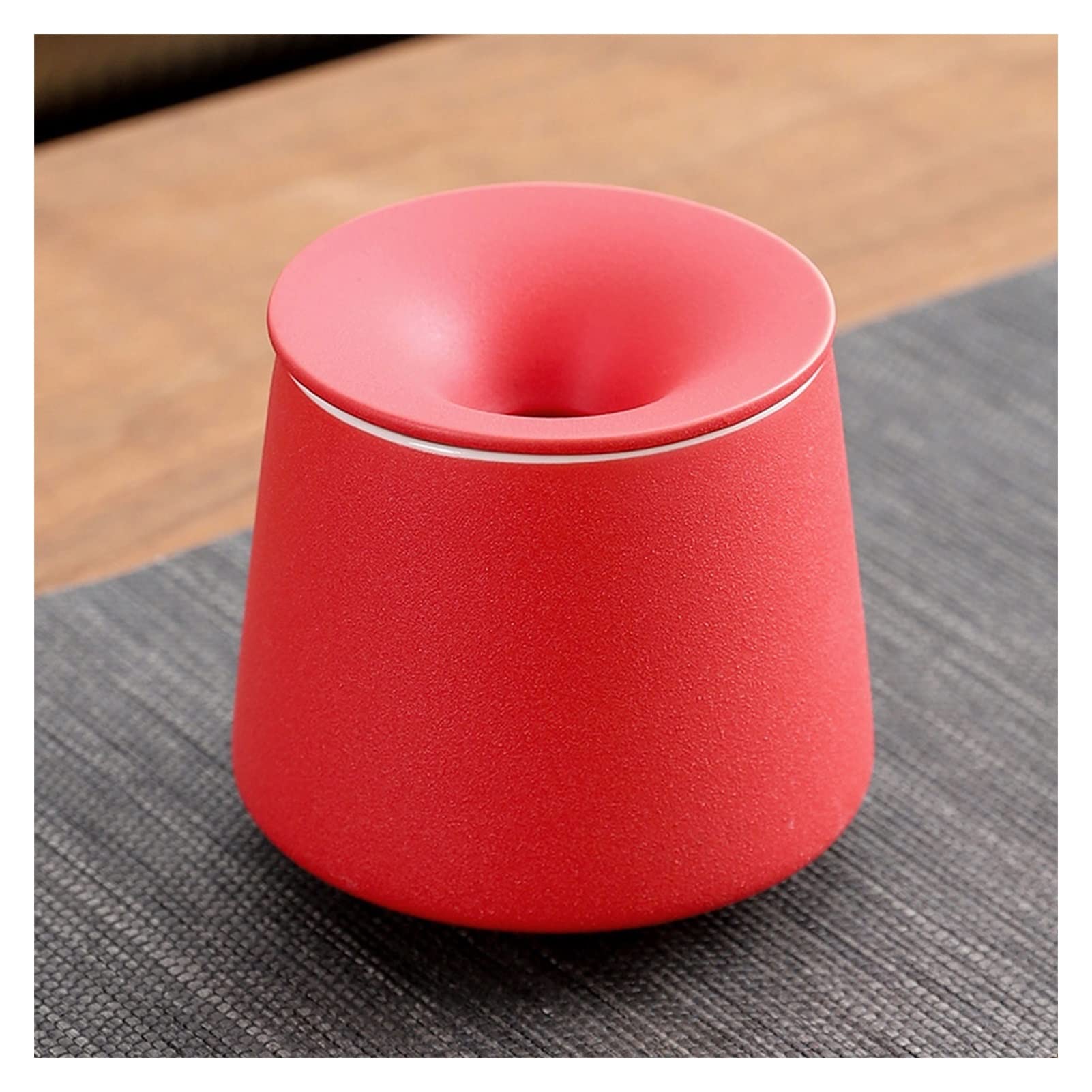 Ashtray Ceramic,Frosted Windproof Ash Tray with Funnel Lid Design