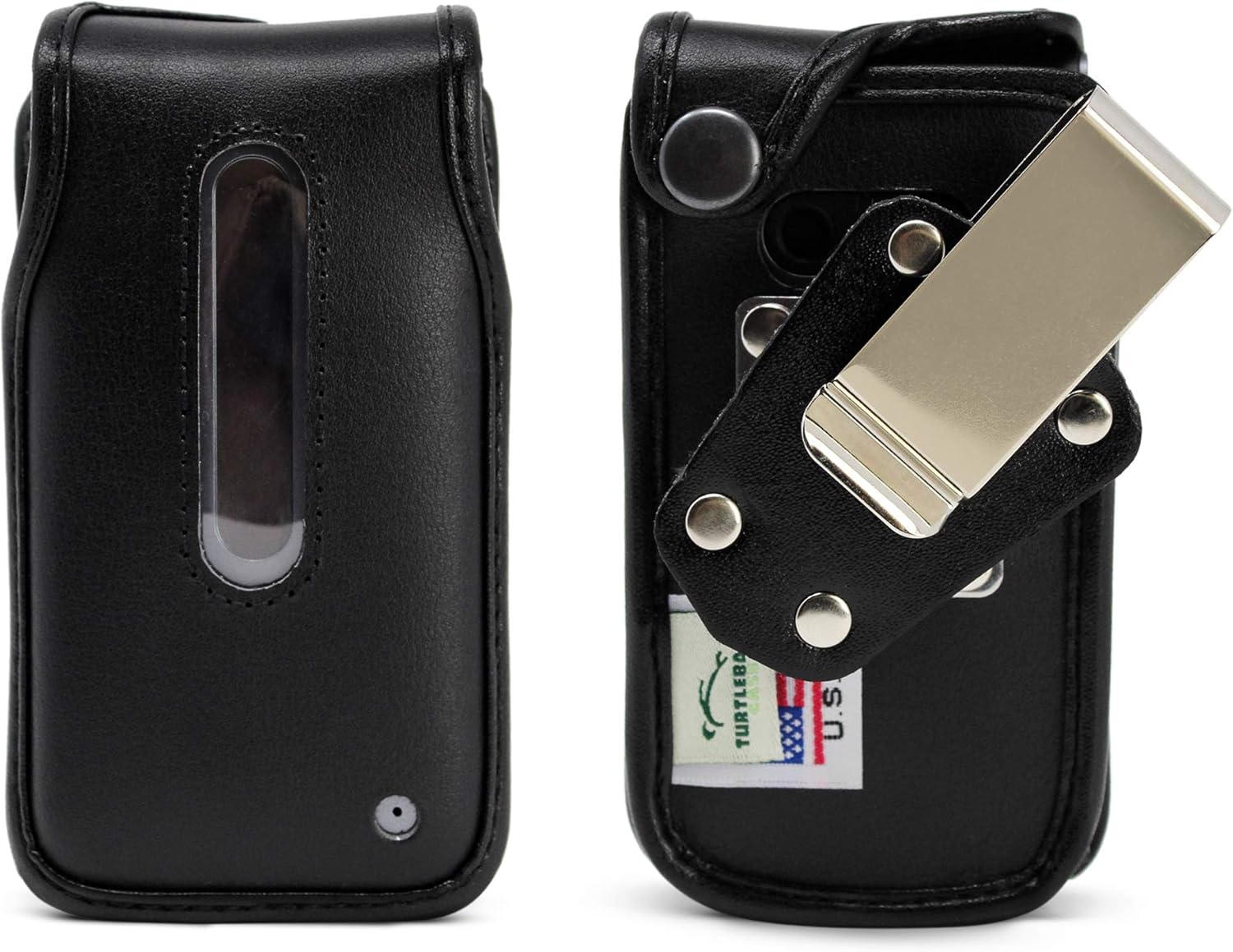LG Classic Flip (L125DL) Fitted Case Black Leather with Ratcheting, Removable Belt Clip, Tracfone