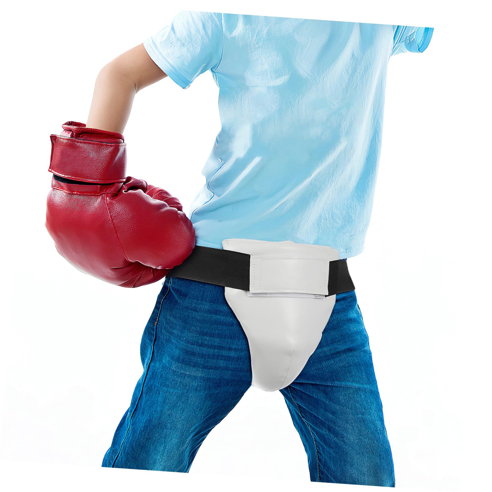 Alipis Coquilla Protector de Entrepierna Niño Transpirable Flexible PU Abs Entrenamiento Deportes Combate Boxeo