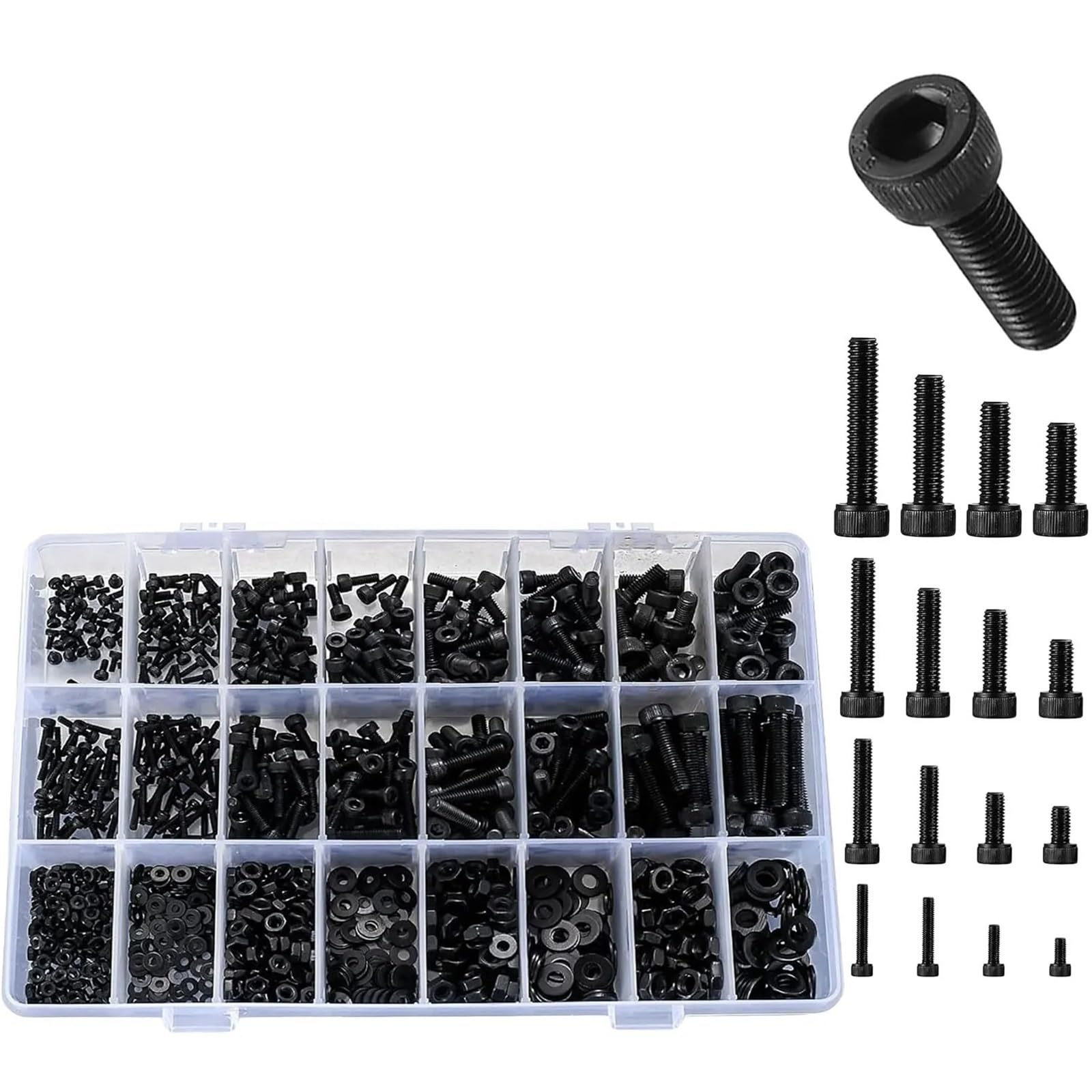 1680 Uds M2 M3 M4 M5 juego de arandelas tuercas pernos cabeza hexagonal métrica, Kit surtido tornillos casquillo para Electrónica