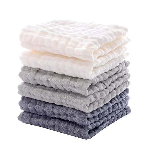 MUKIN Paños de muselina para bebé, paños suaves para recién nacidos, toallas de baño absorbentes, toallitas para bebés, paños para eructos o toallas