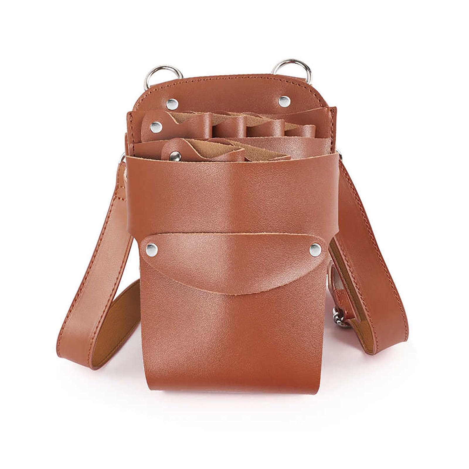 vrfvsdasAAS Hairdressing Tools Waist Bag, Barber Scissor Comb Holster Waist Belt, Bag for Hairdressing Salon Shear Holder Case(Brown)