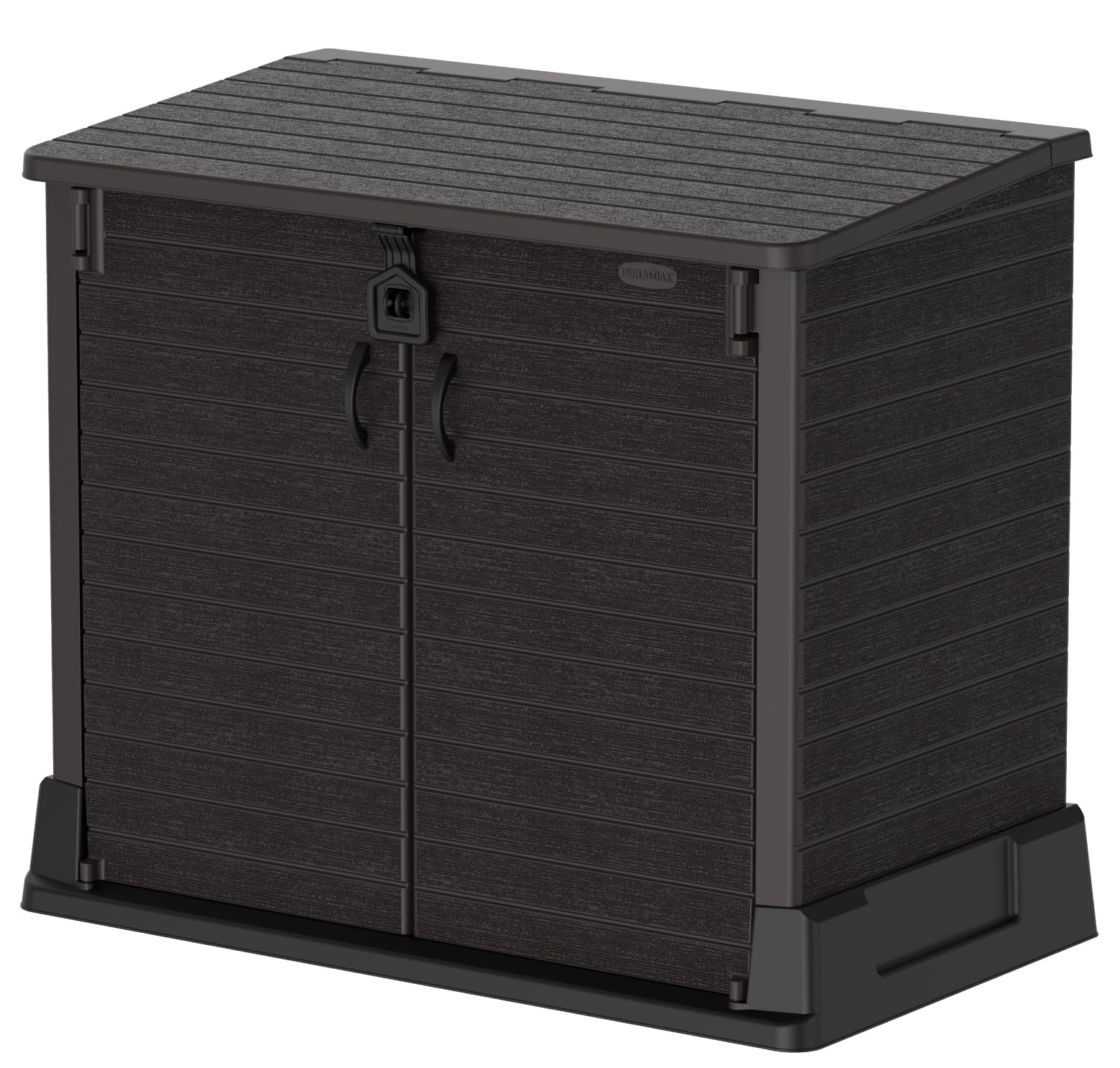 Cedargrain StoreAway 850L Plastic Garden Storage Shed - Outdoor Storage Shed, Wheelie bin box, Durable Construction, Ideal for Tools, BBQs & 2x 120L Garbage Bins, 130x74x110 cm, Dark Brown
