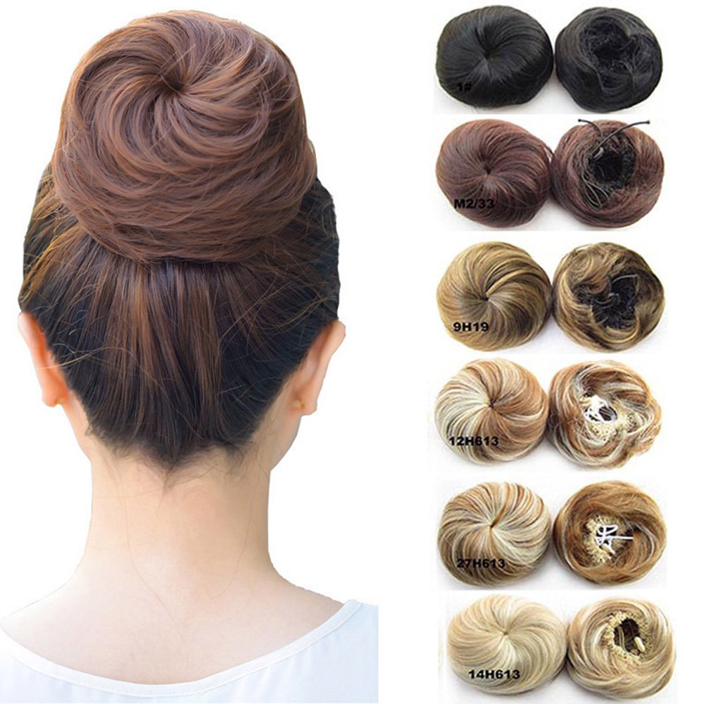 Donut Chignon Bun Straight Updo Hair Bun Hairpieces