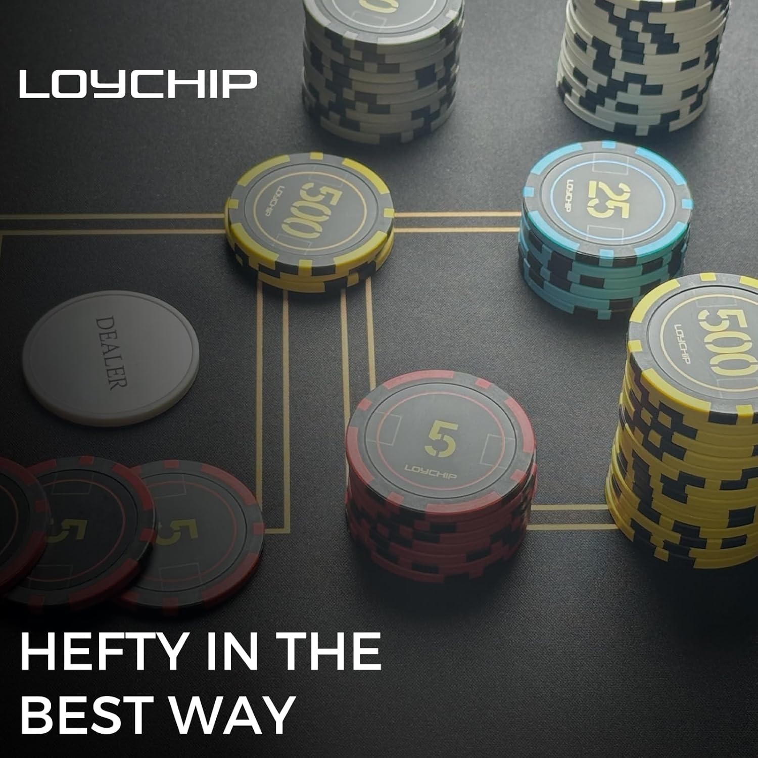 GIANTEX ポーカーチップ 300枚 5色 数字入り 9点セット カジノ14g