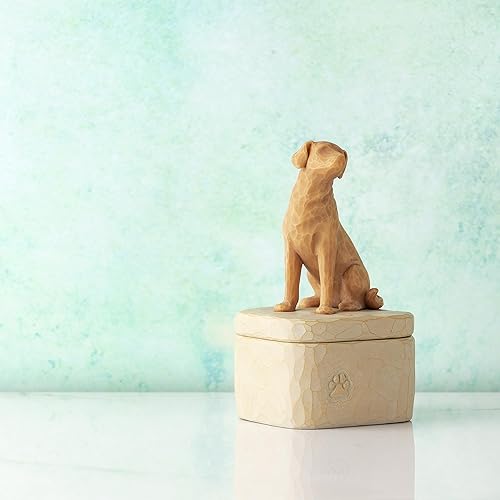 Miniatura 6 de Willow Tree Love my Dog (dorado), caja de recuerdo esculpida pintada a mano