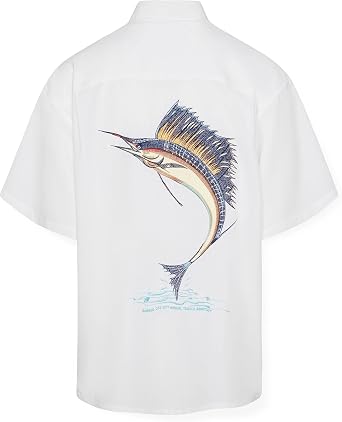 Bamboo Cay Mens Embroidered Sailfish Freedom Button Up Shirt
