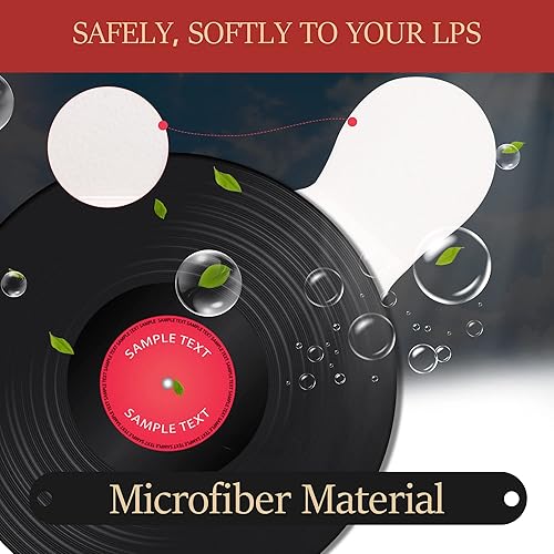 Miniatura 4 de Limpiador de discos de vinilo antiestático y protector de tapete/manopla - Manipulador LP de fibra suave y agarre para tocadiscos