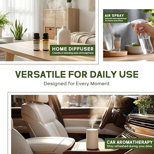 Vista 4 de Aceites esenciales para difusores para el hogar, paquete de 12 aceites esenciales para dormir y aromas refrescantes, aceites difusores