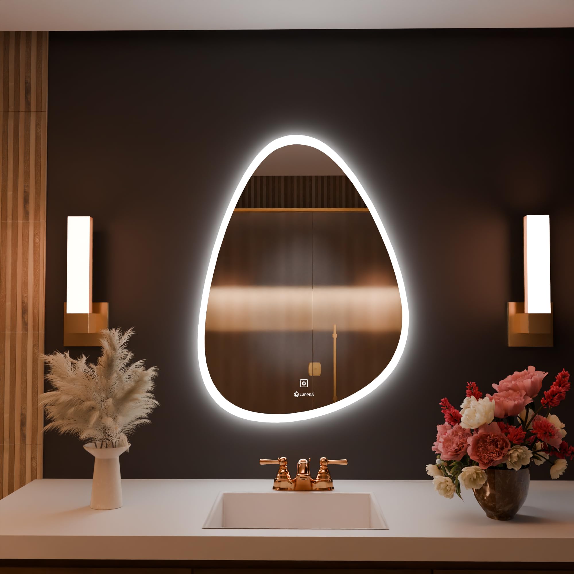 LUPPRA Wall Mounting Mirror with Light |Bathroom,Venity and Smart Mirror Size 18X24 inch| LED Mirror 3 Tone (Cool, Natural, Warm).-image-4