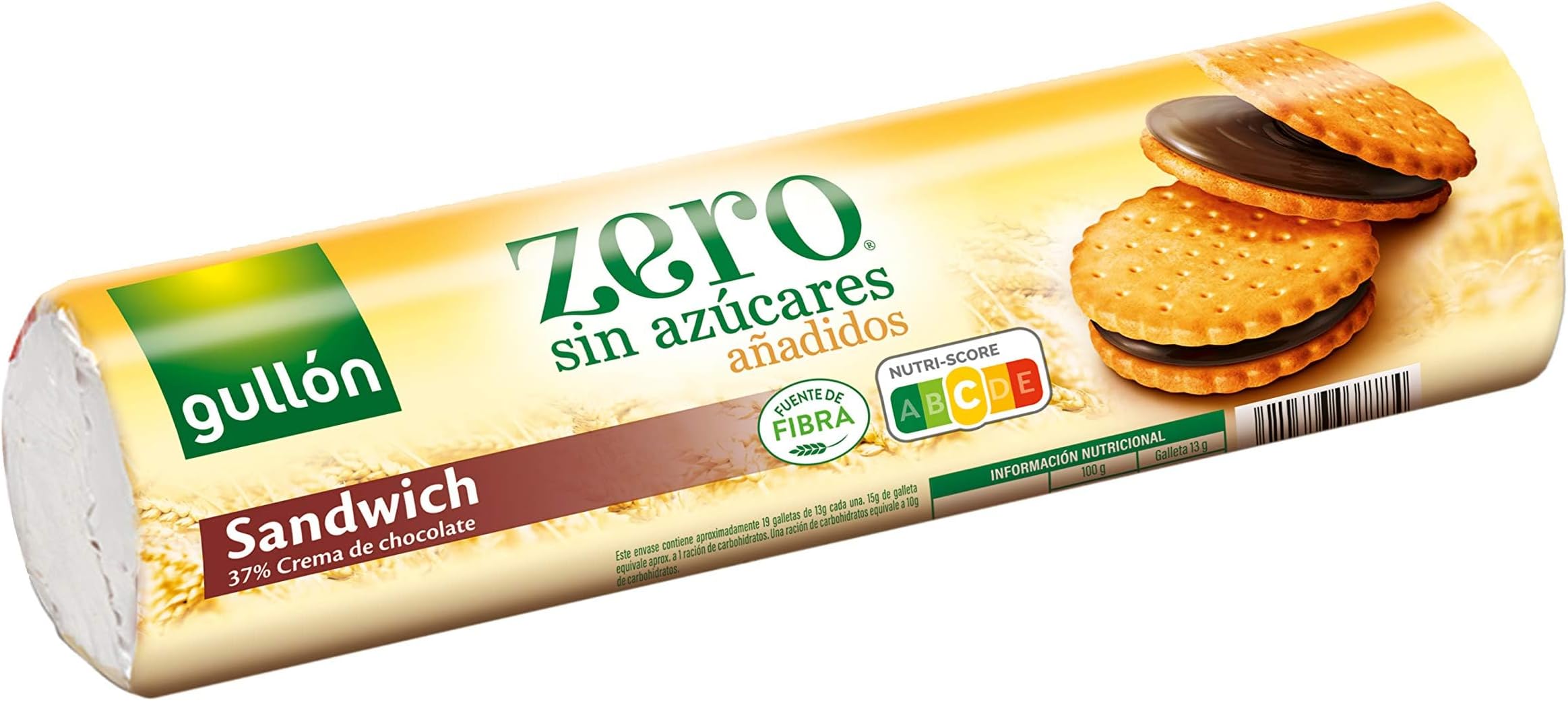 Gullon No Sugar Added Sandwich 37% Chocolate Flavoured filling 250g - Delicious, Crispy & Baked to Perfection