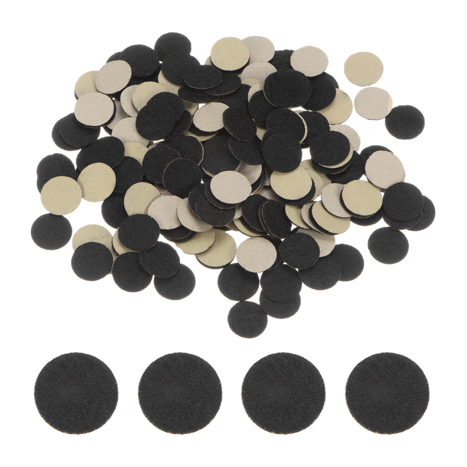 HARFINGTON 200pcs Round Adhesive Felt Circles, 13mm 1/2" Pre Cut Felt Craft Stickers Non-Woven Mini Felt Fabric Circles for DIY Sewing Handcraft Cut Projects Craft Finishing, Black