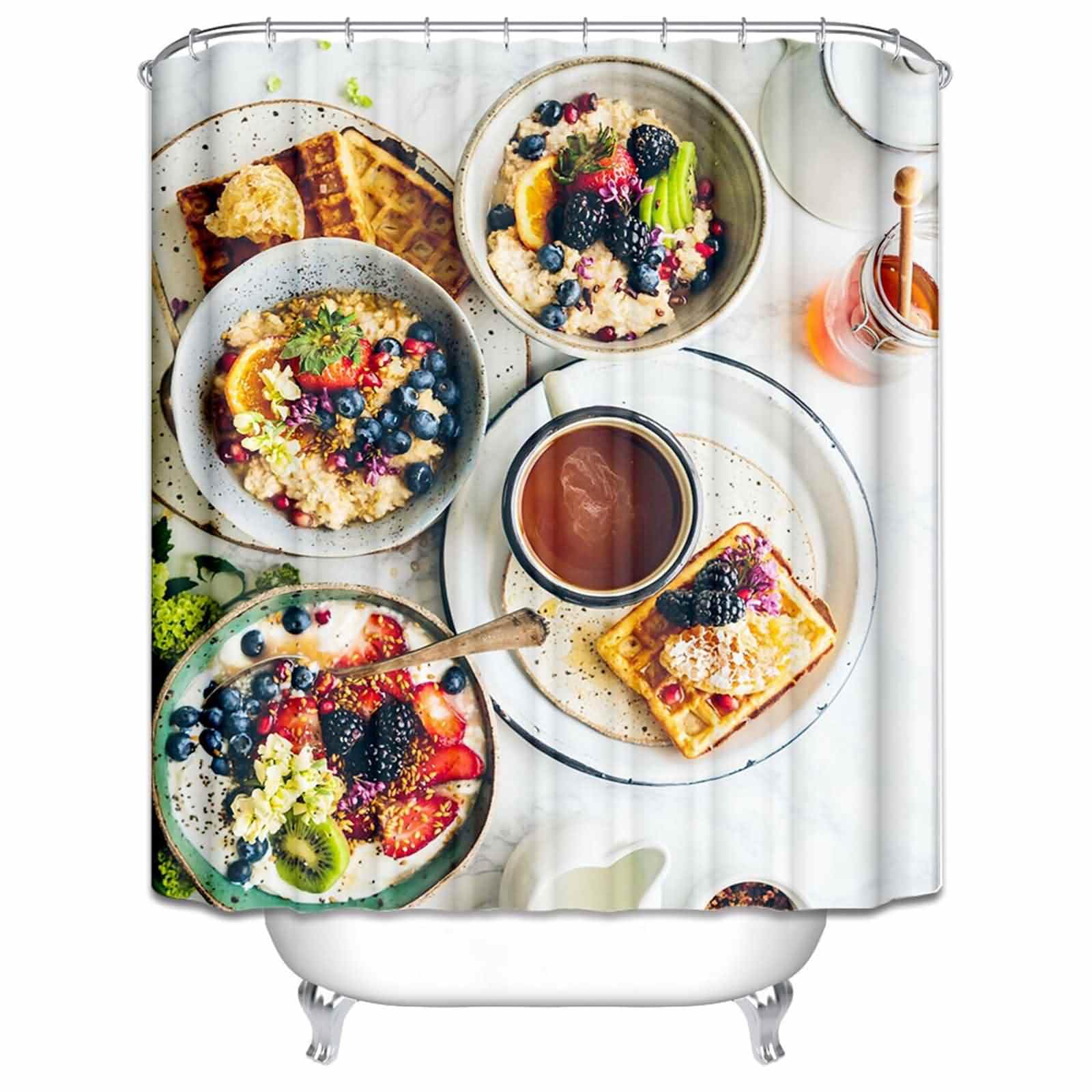 Rideau douche anti-moisissure lavable en machine et imperméable style gaufre