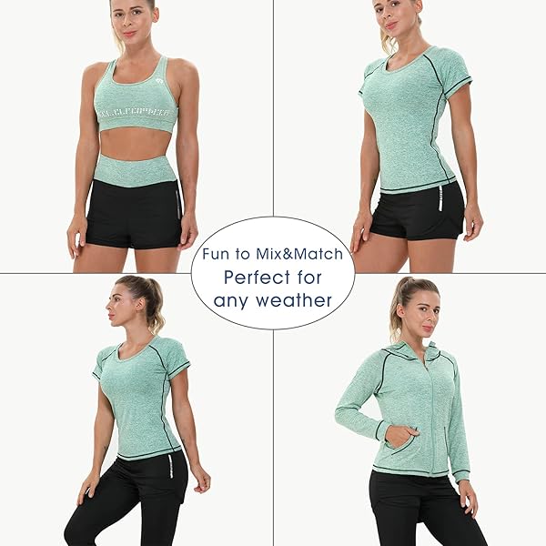 JULY'S SONG - Conjunto de yoga con 5 prendas, para correr, gimnasio, fitness - 3