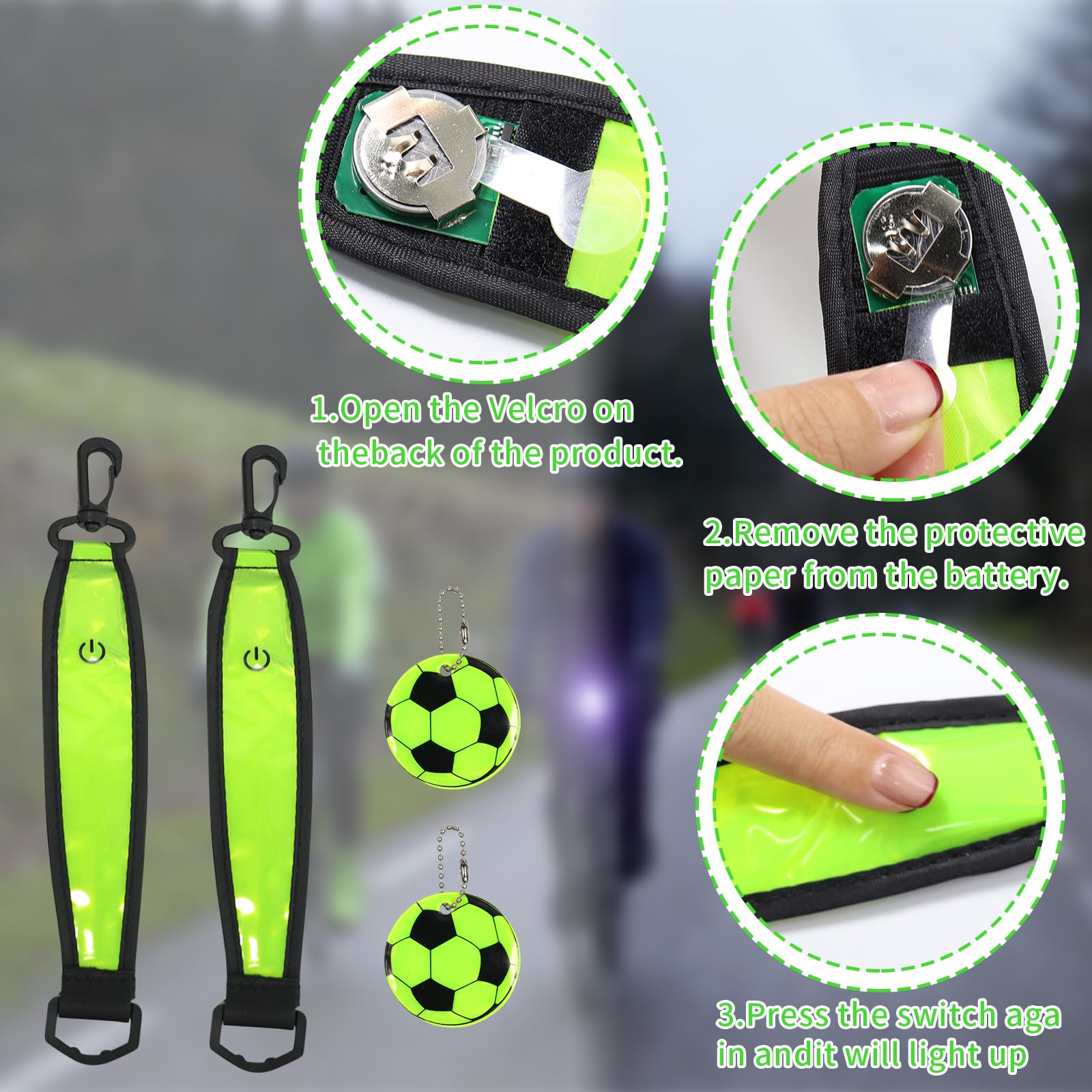 Cveenk LED Blinklicht 2er Set - USB Aufladbare Sicherheitslichter Für Schulranzen