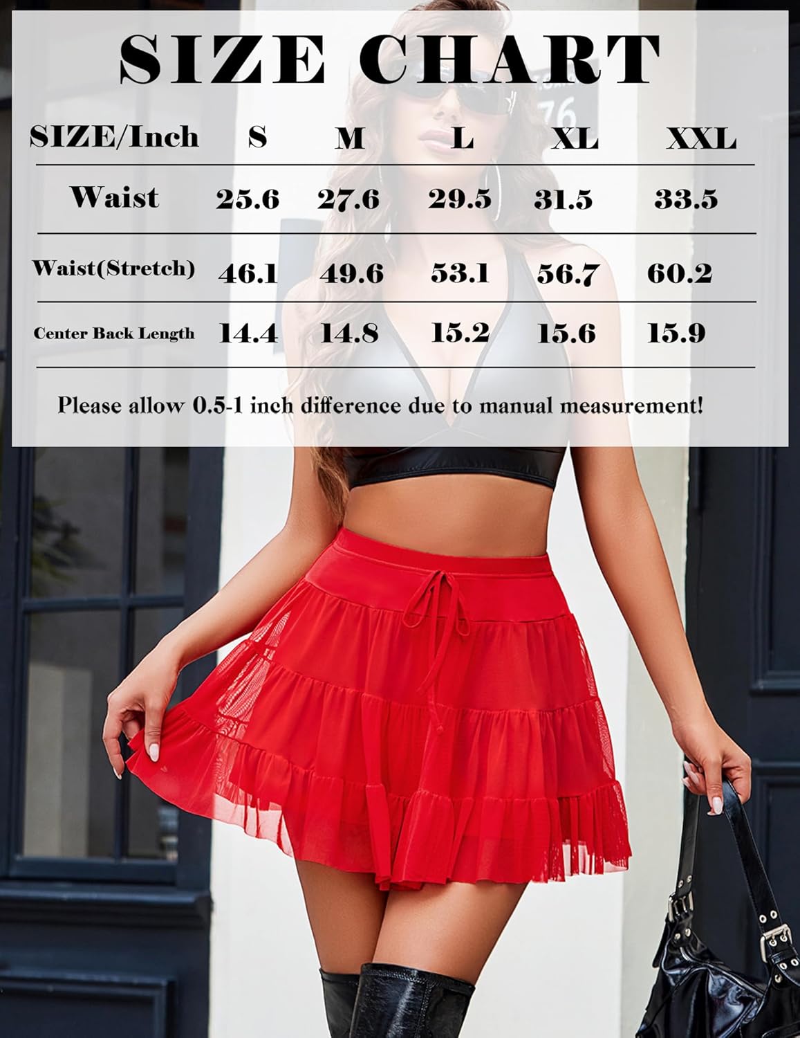 Avidlove Mini Skirt Women's Mesh Ruffle Y2K Skirts Multi-Layer Flowy Lingerie Skirt - Image 6