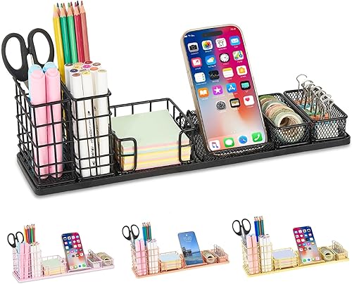 Organizadores de escritorio con soporte para bolígrafos, accesorios de escritorio de suministros de oficina, organizador de escritorio de bricolaje