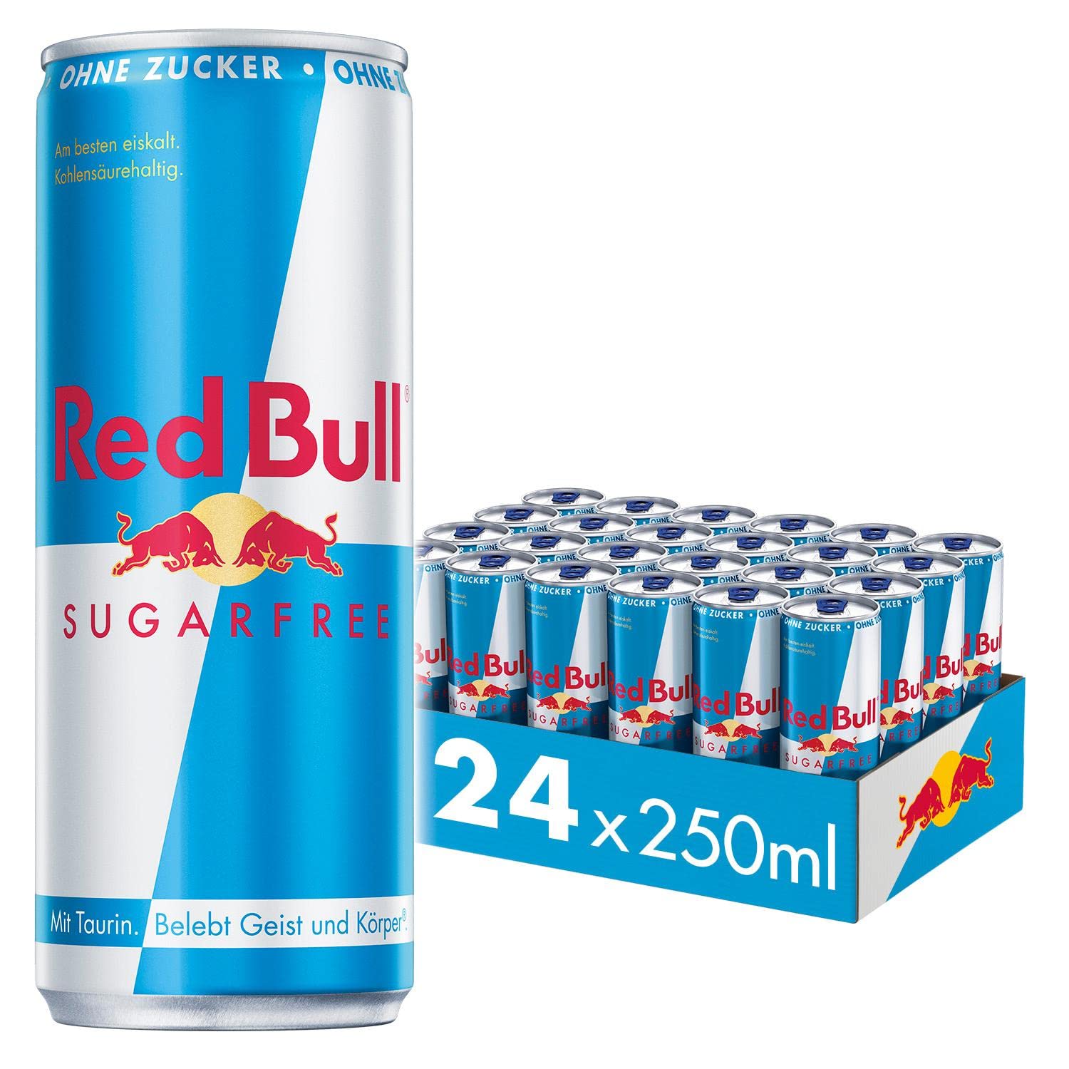 Red Bull Sugarfree Energy Drink, 24er Pack, Einweg (24 x 250 ml Dosen)