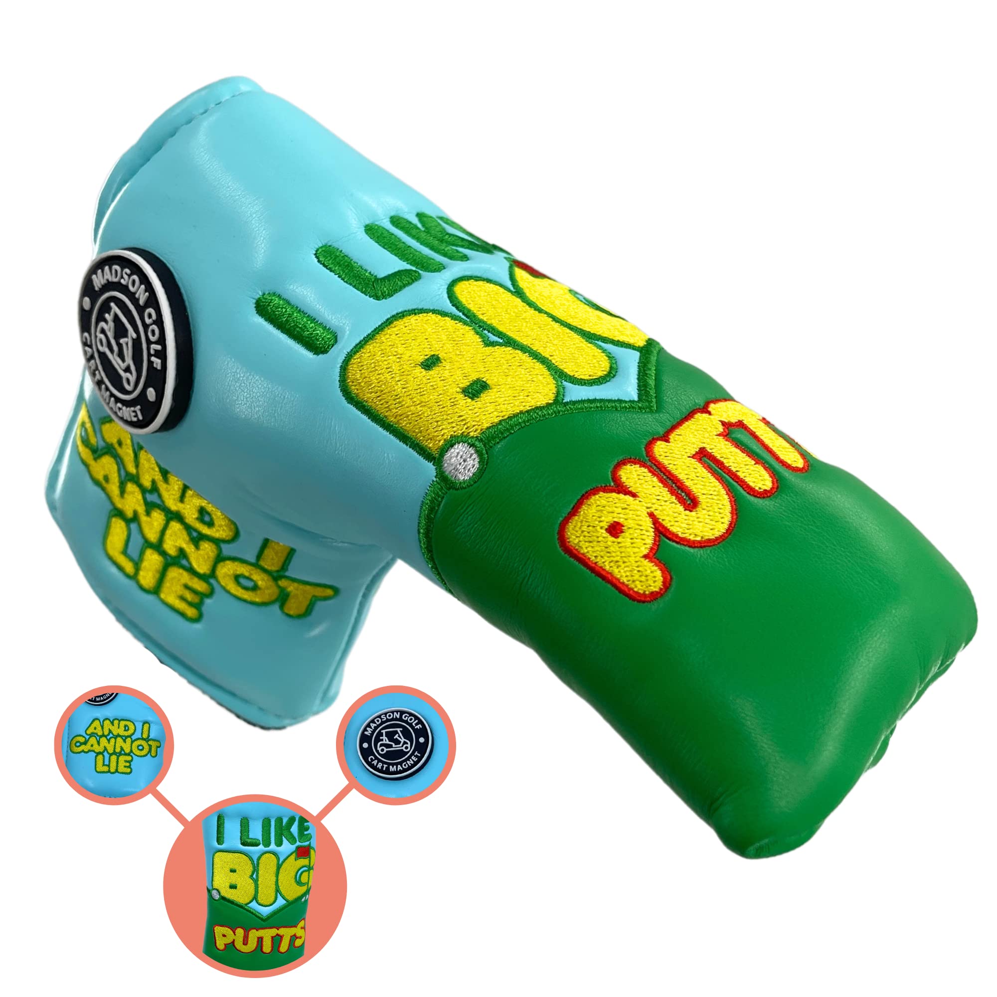 Funny Golf Club Covers for Putter, I Like Big Putts and I Cannot Lie headcovers, Funny Headcover for putters, Golf Gifts for Men, Dad, and Women, Great Golf Accessories for Men (Blade Putter)